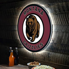 LED Wall Decor, Round, University of Montana, Collegiate, Home