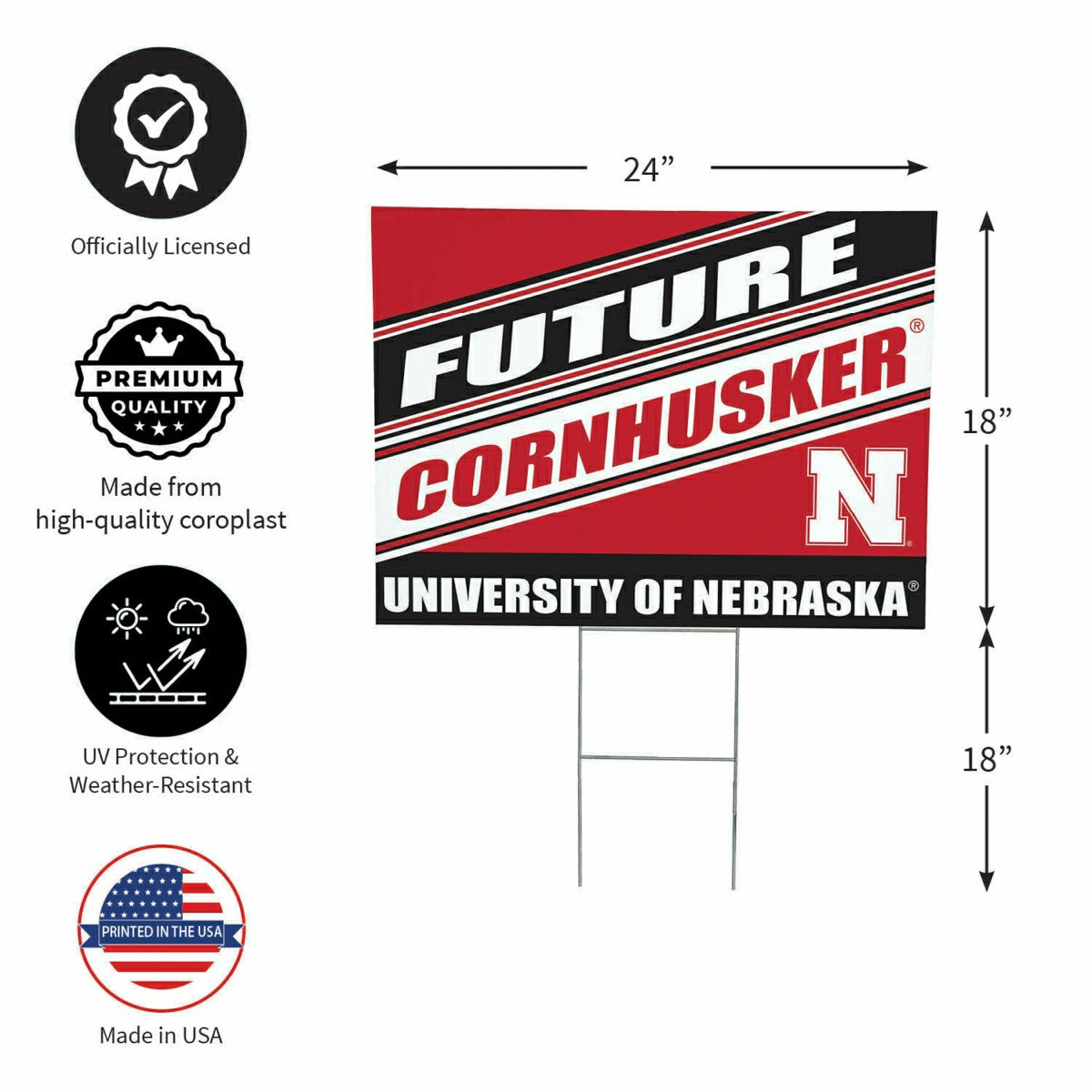 University of Nebraska Coroplast Yard Sign, Future Student, Collegiate, Home