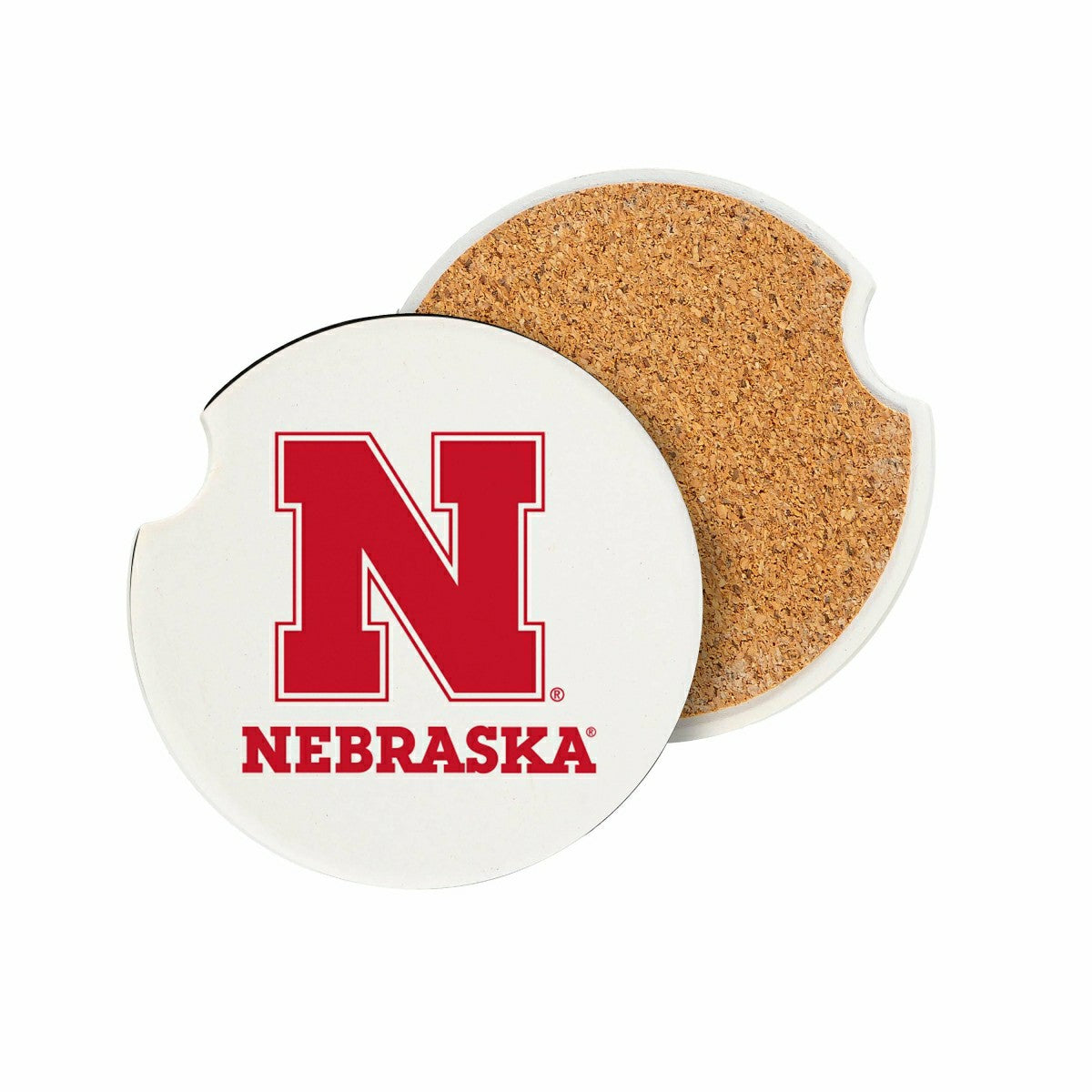 University of Nebraska Car Coaster Set, 2pc, Collegiate, Home
