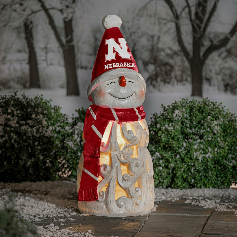University of Nebraska Snowman LED Statuary, 26", Collegiate
