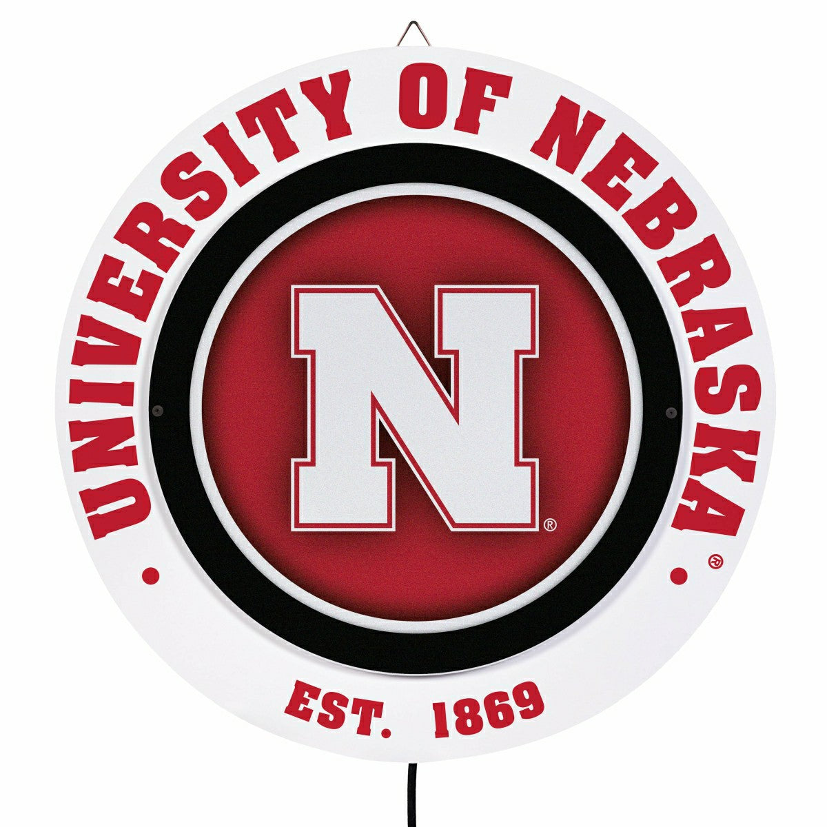 University of Nebraska, Metal Lite, Round, Collegiate