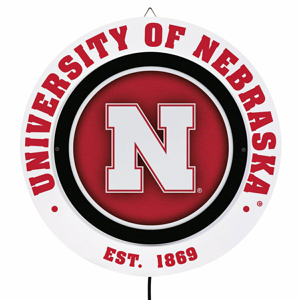 University of Nebraska, Metal Lite, Round, Collegiate