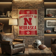 University of Nebraska, Canvas Wall Tapestry, Large, 54x36, Collegiate, Home