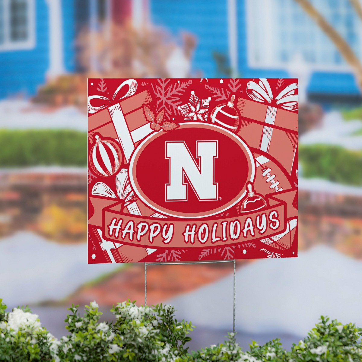 University of Nebraska Yard Sign, Holiday, Collegiate, Home