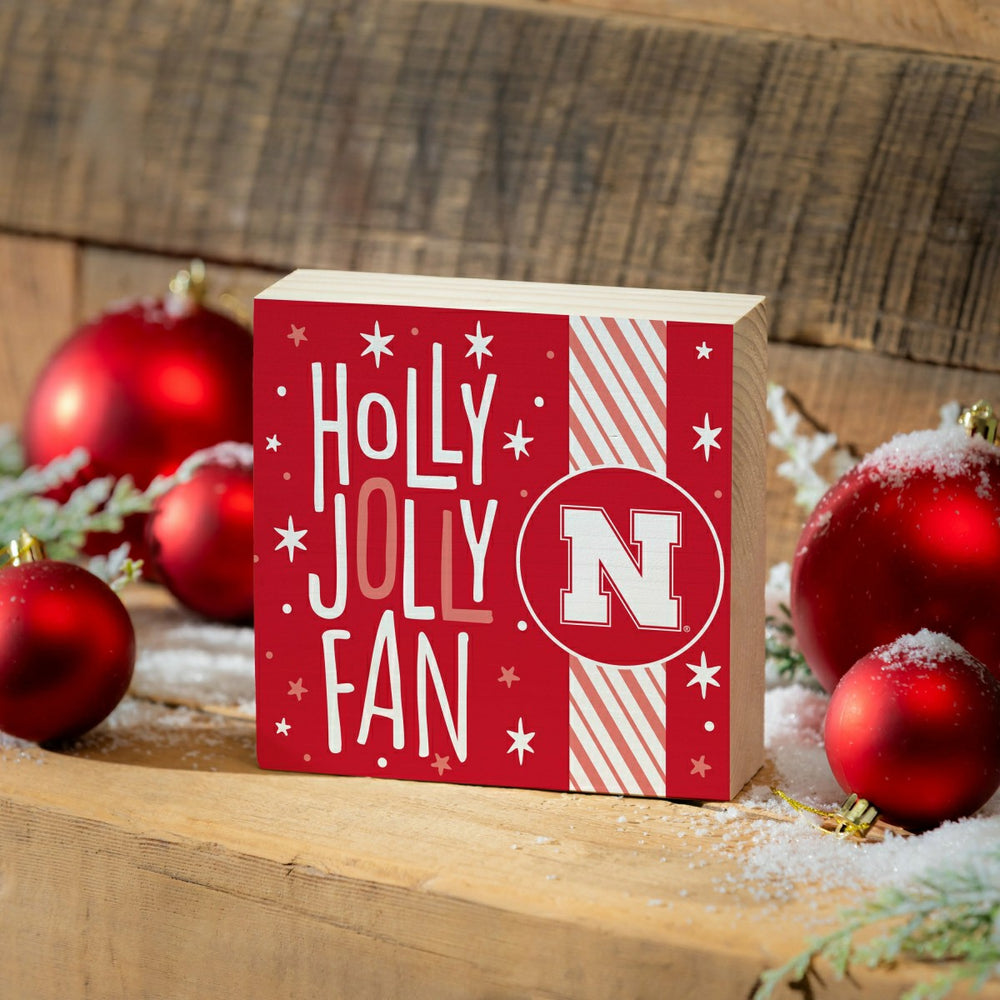University of Nebraska Block, Holiday, 6x6, Collegiate, Home