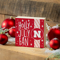 University of Nebraska Block, Holiday, 6x6, Collegiate, Home