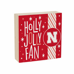 University of Nebraska Block, Holiday, 6x6, Collegiate, Home