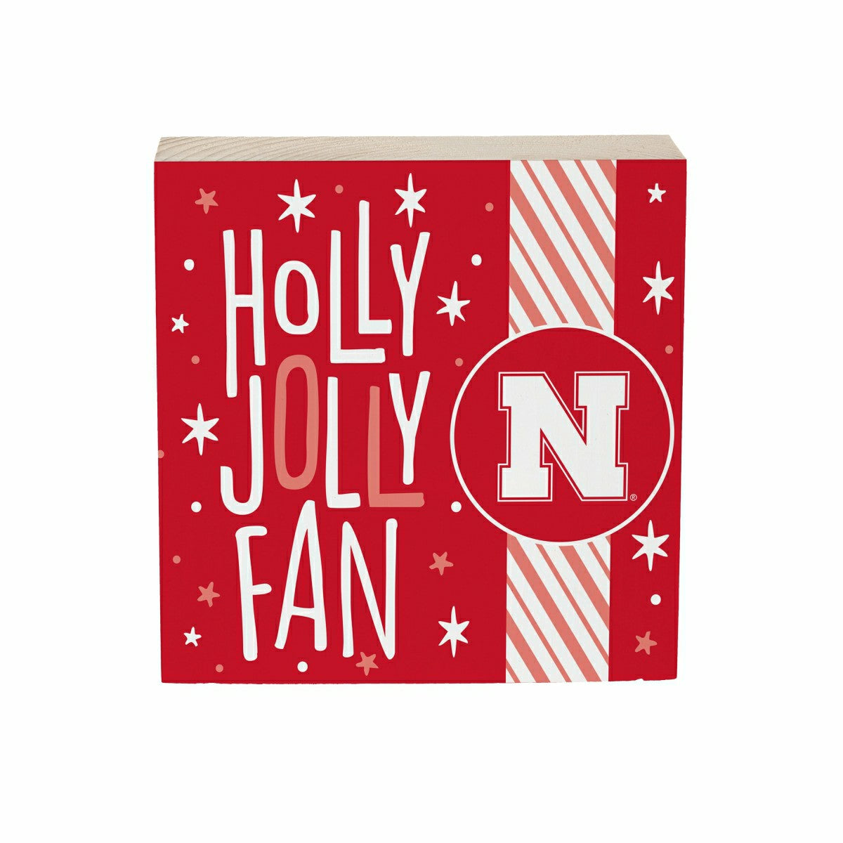 University of Nebraska Block, Holiday, 6x6, Collegiate, Home