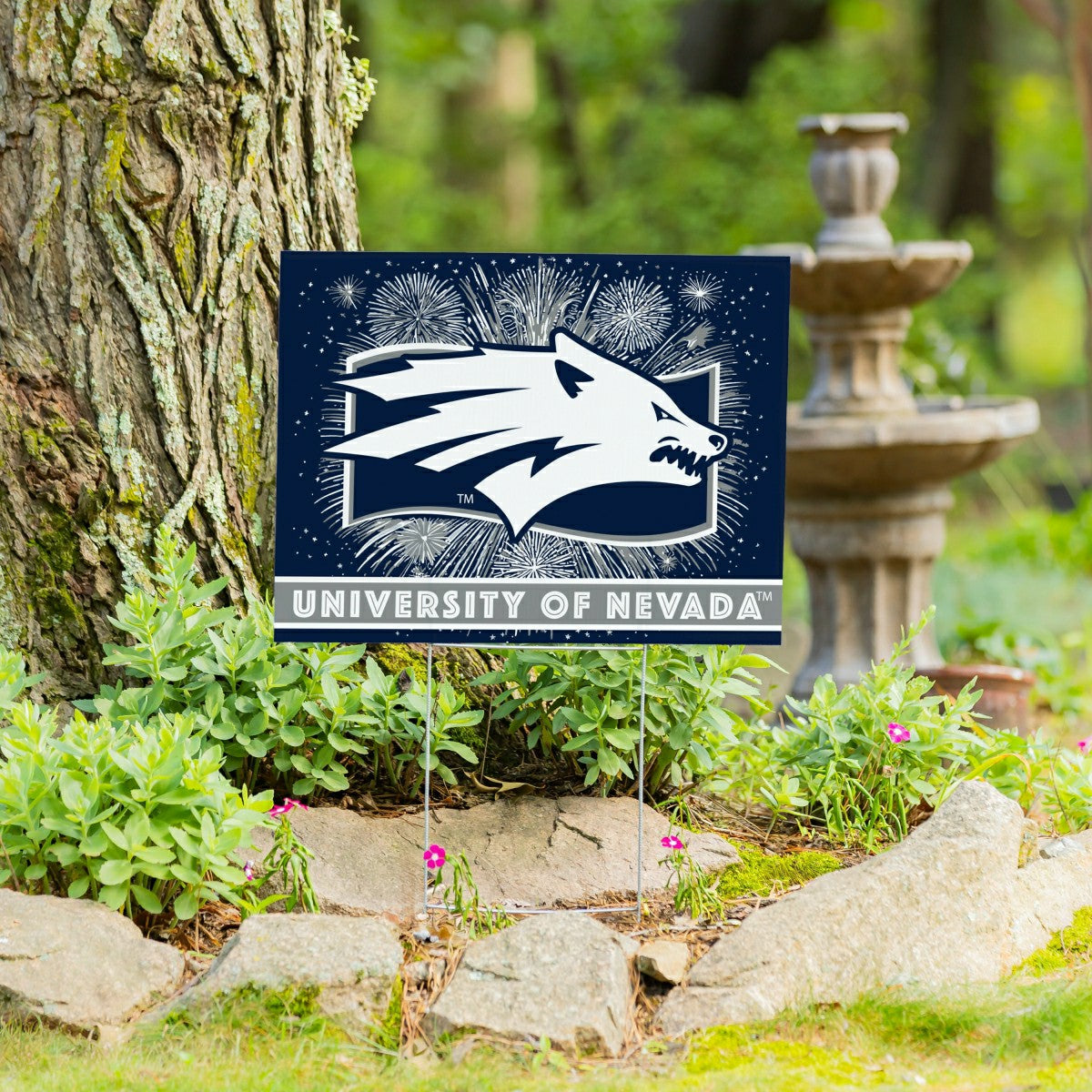 University of Nevada Yard Sign, Patriotic, Collegiate, Home