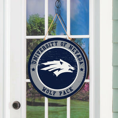 University of Nevada Round Door Décor with Hanging Rope, 18x18, Collegiate, Home