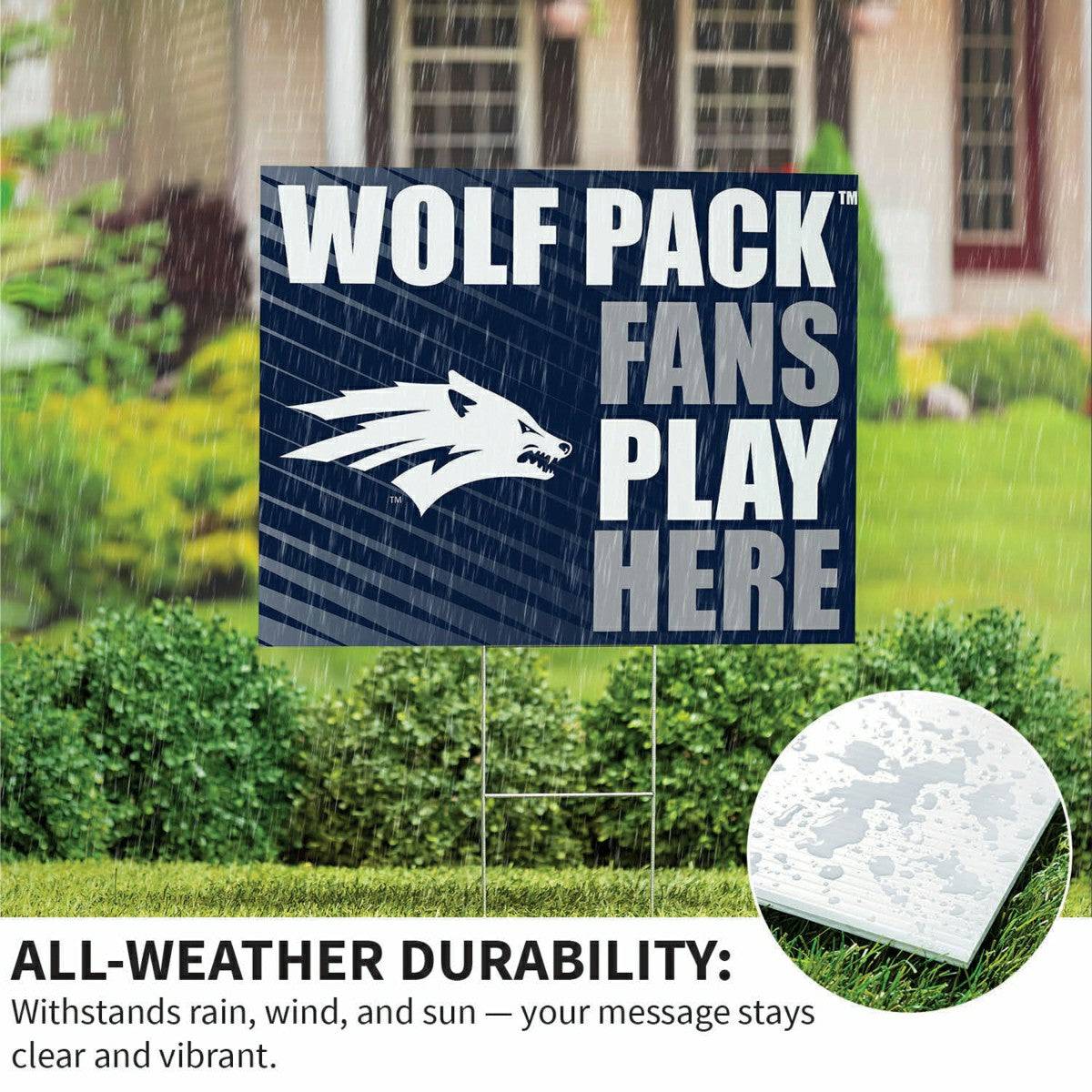 University of Nevada Coroplast Yard Sign "Fans Play Here", Collegiate, Home