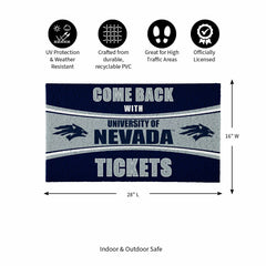 28" x 16" PVC Trapper Mat, Come Back with Tickets, University of Nevad, Collegiate