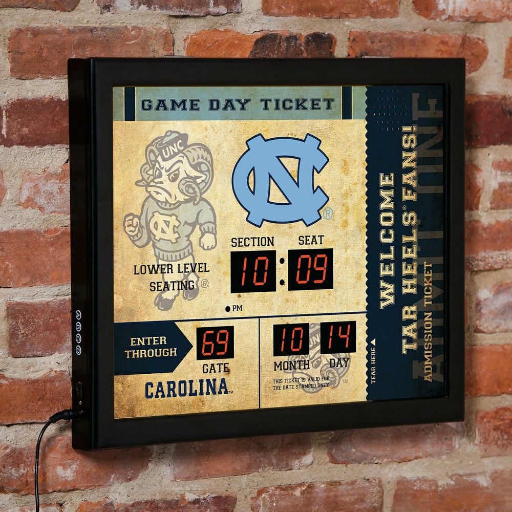 Scoreboard Wall Clock, North Carolina, Collegiate, Home