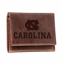 University of North Carolina, Tri-Fold Wallet, Brown, CH, 100% Genuine, Collegiate, Home