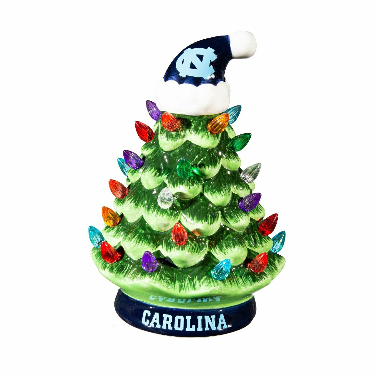 8" LED Ceramic Christmas Tree, University of North Carolina, Collegiate, Home
