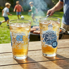University of North Carolina 16oz Glass pint, Set of 2, Collegiate, Home