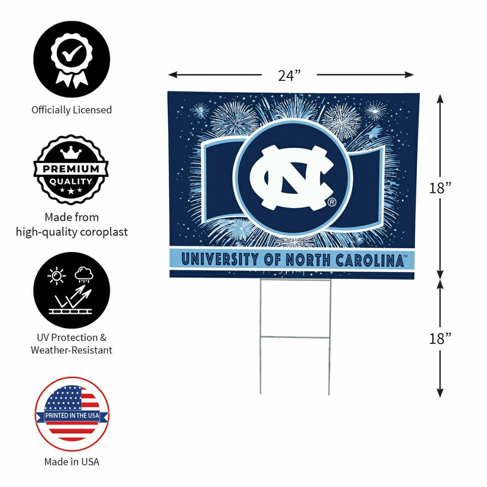University of North Carolina Yard Sign, Patriotic, Collegiate, Home
