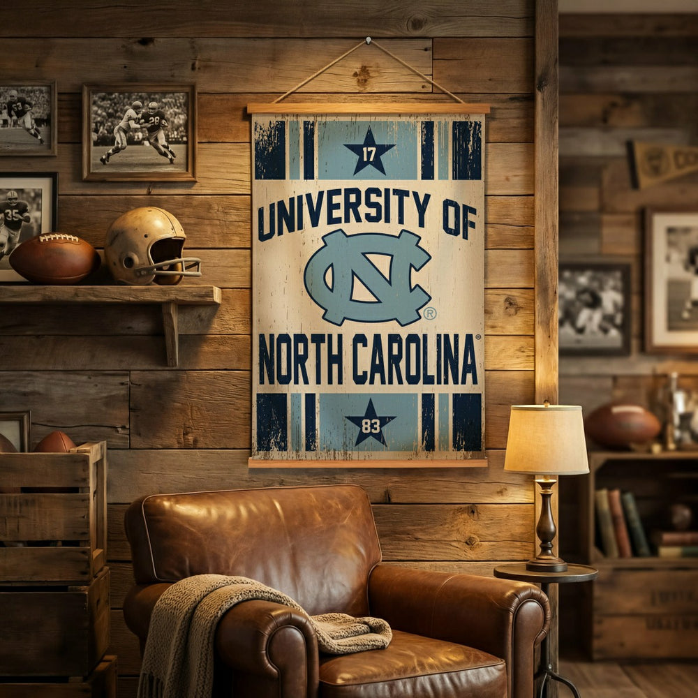 University of North Carolina, Canvas Wall Tapestry, Medium, 36x24, Collegiate, Home