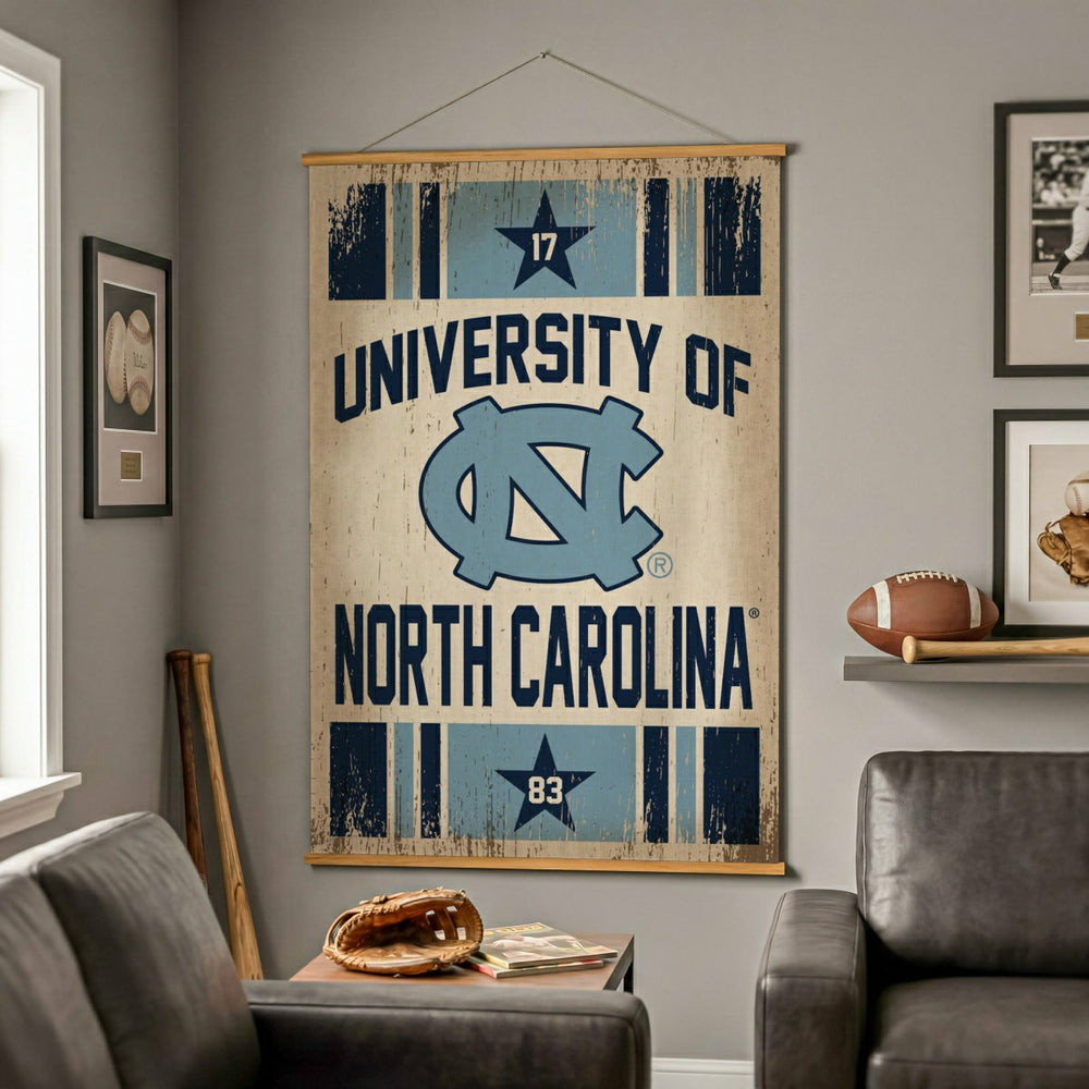University of North Carolina, Canvas Wall Tapestry, Large, 54x36, Collegiate, Home