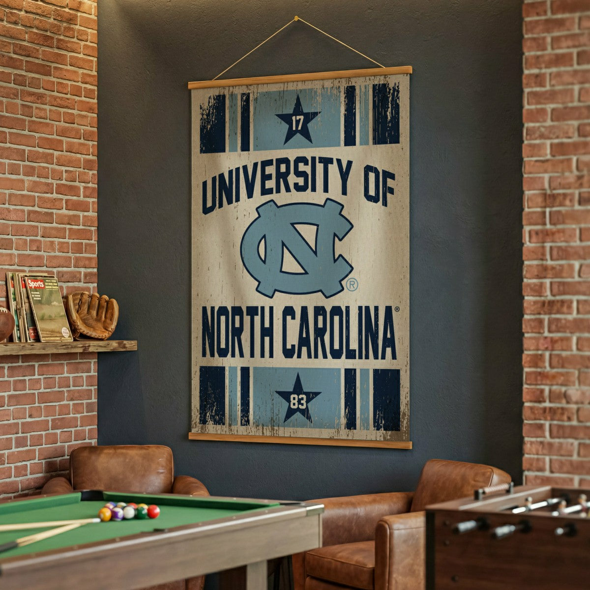 University of North Carolina, Canvas Wall Tapestry, Large, 54x36, Collegiate, Home
