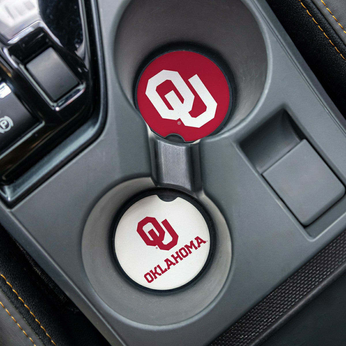 University of Oklahoma Car Coaster Set, 2pc, Collegiate, Home