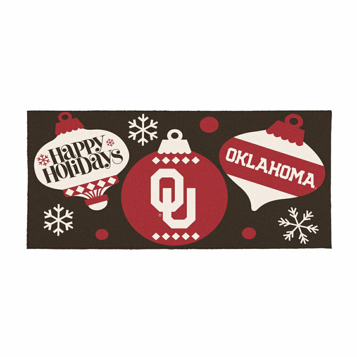 University of Oklahoma Holiday Flocked Coir Sassafras Switch Mat, 22"x, Collegiate