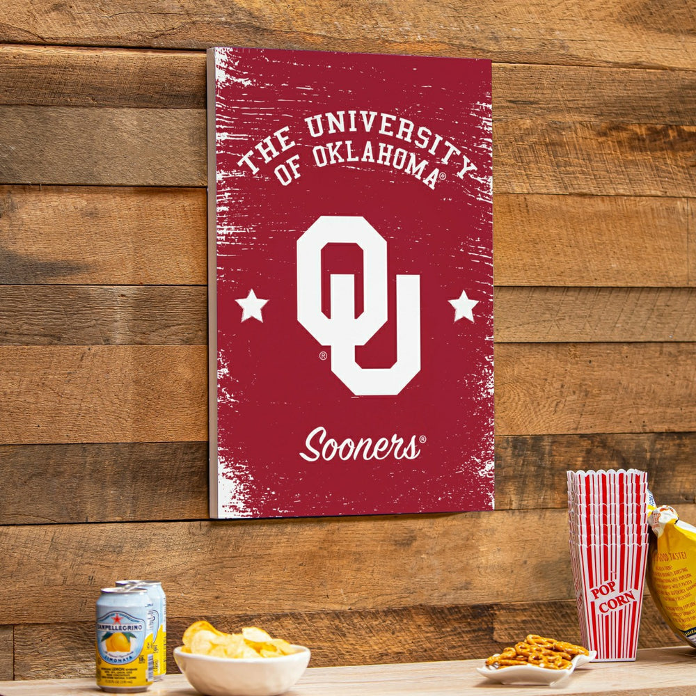 University of Oklahoma Wood Wall Sign, 16x24, Collegiate, Home
