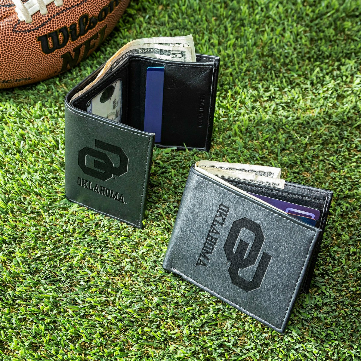 University of Oklahoma, Bi-Fold and Tri-Fold Wallet Gift Set, Black, Collegiate, Home