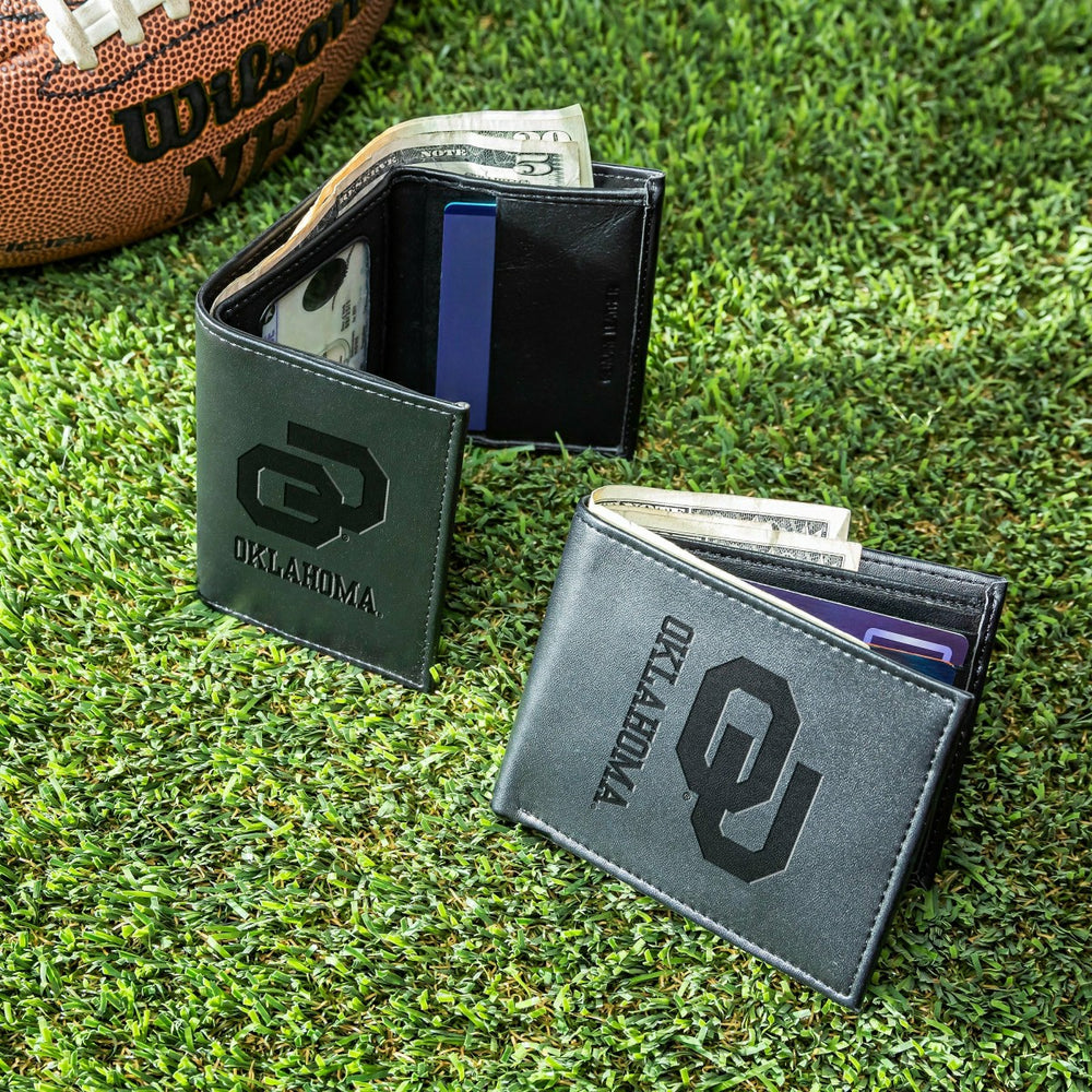 University of Oklahoma, Bi-Fold and Tri-Fold Wallet Gift Set, Black, Collegiate, Home