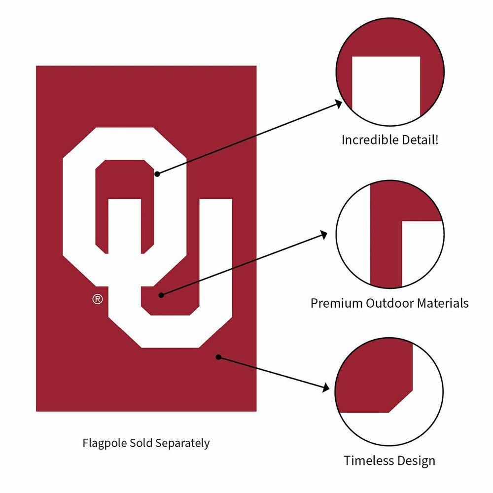 University of Oklahoma Applique House Flag, Collegiate, Home