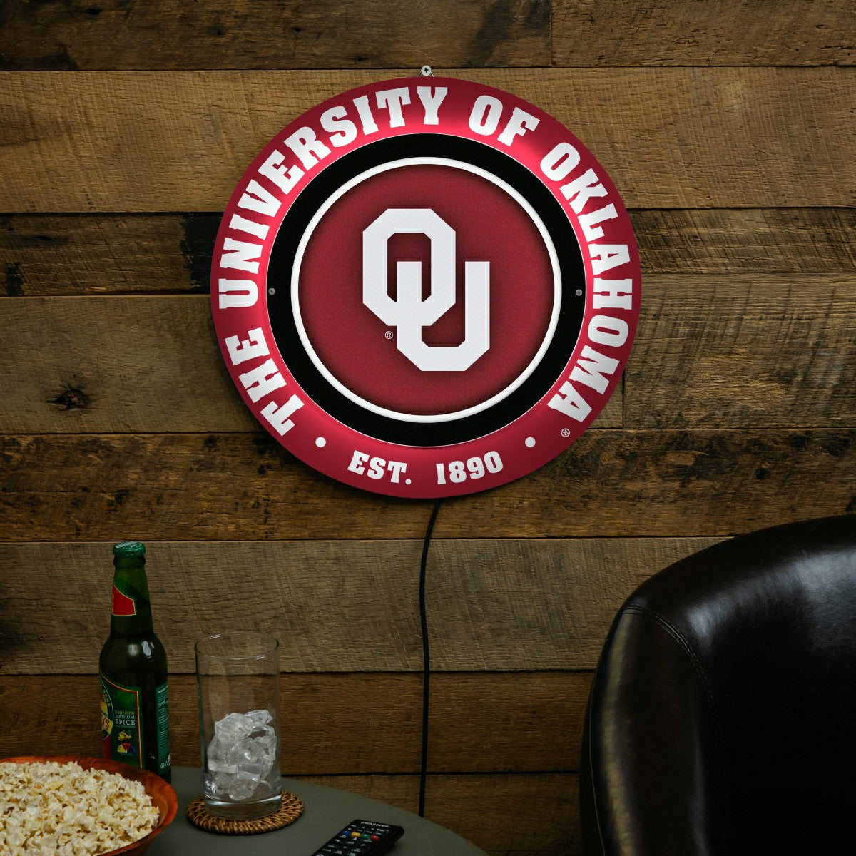 University of Oklahoma, Metal Lite, Round, Collegiate