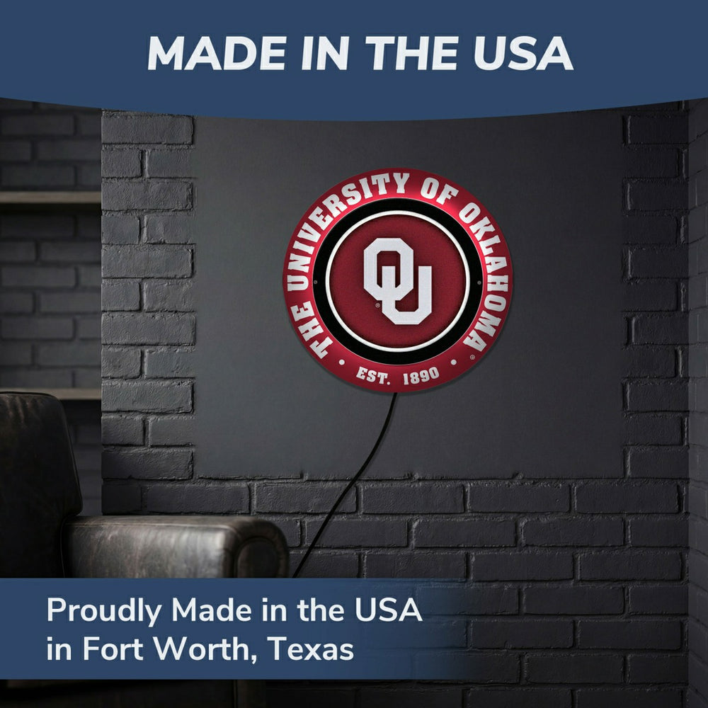 University of Oklahoma, Metal Lite, Round, Collegiate