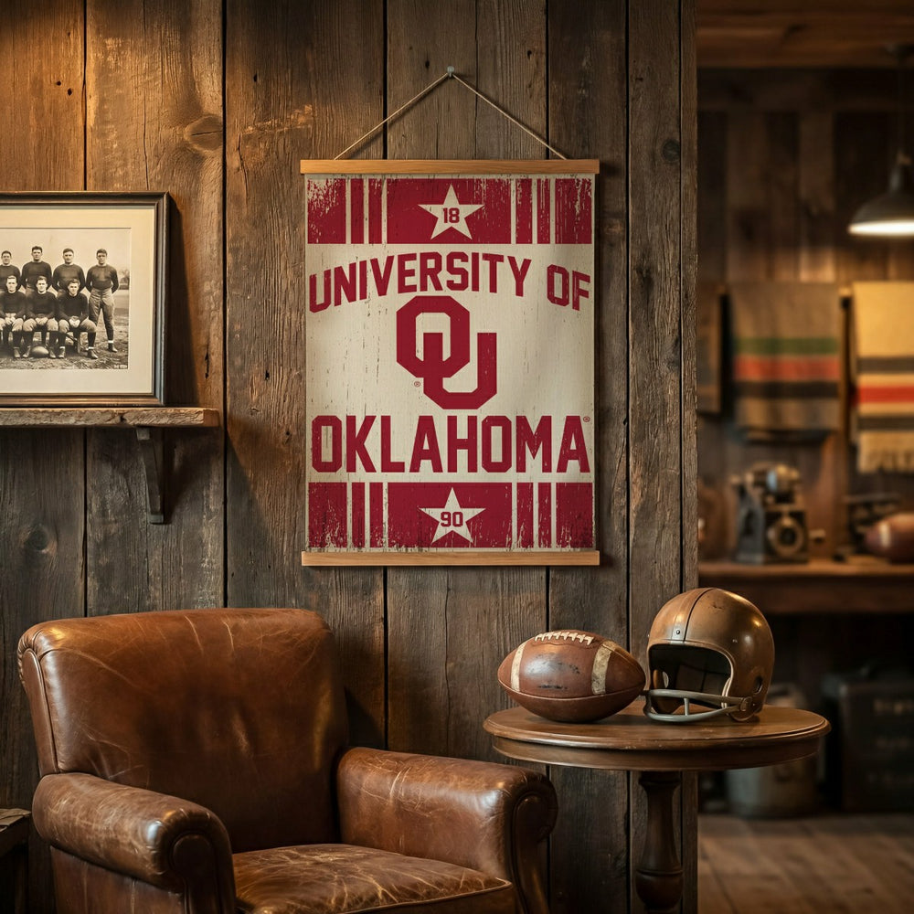 University of Oklahoma, Canvas Wall Tapestry, Medium, 36x24, Collegiate, Home