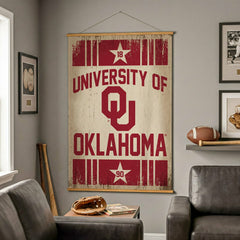 University of Oklahoma, Canvas Wall Tapestry, Large, 54x36, Collegiate, Home