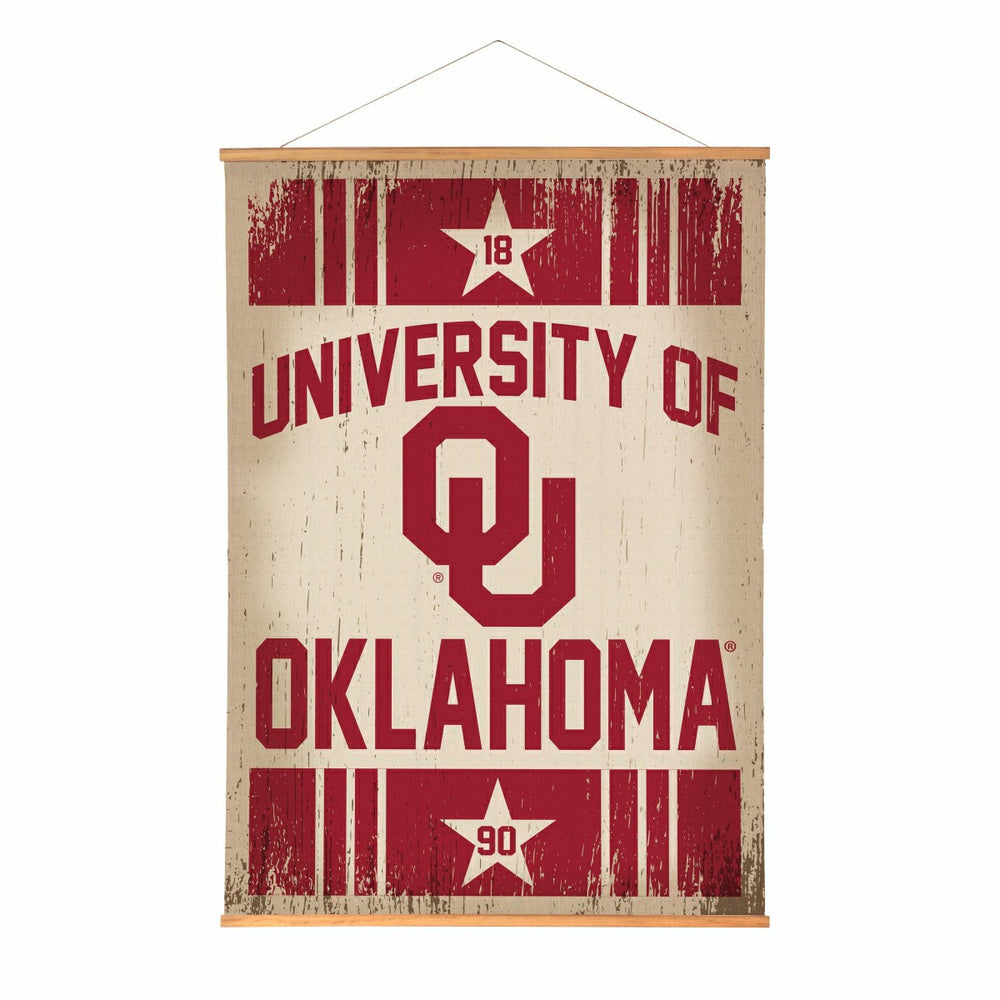University of Oklahoma, Canvas Wall Tapestry, Large, 54x36, Collegiate, Home