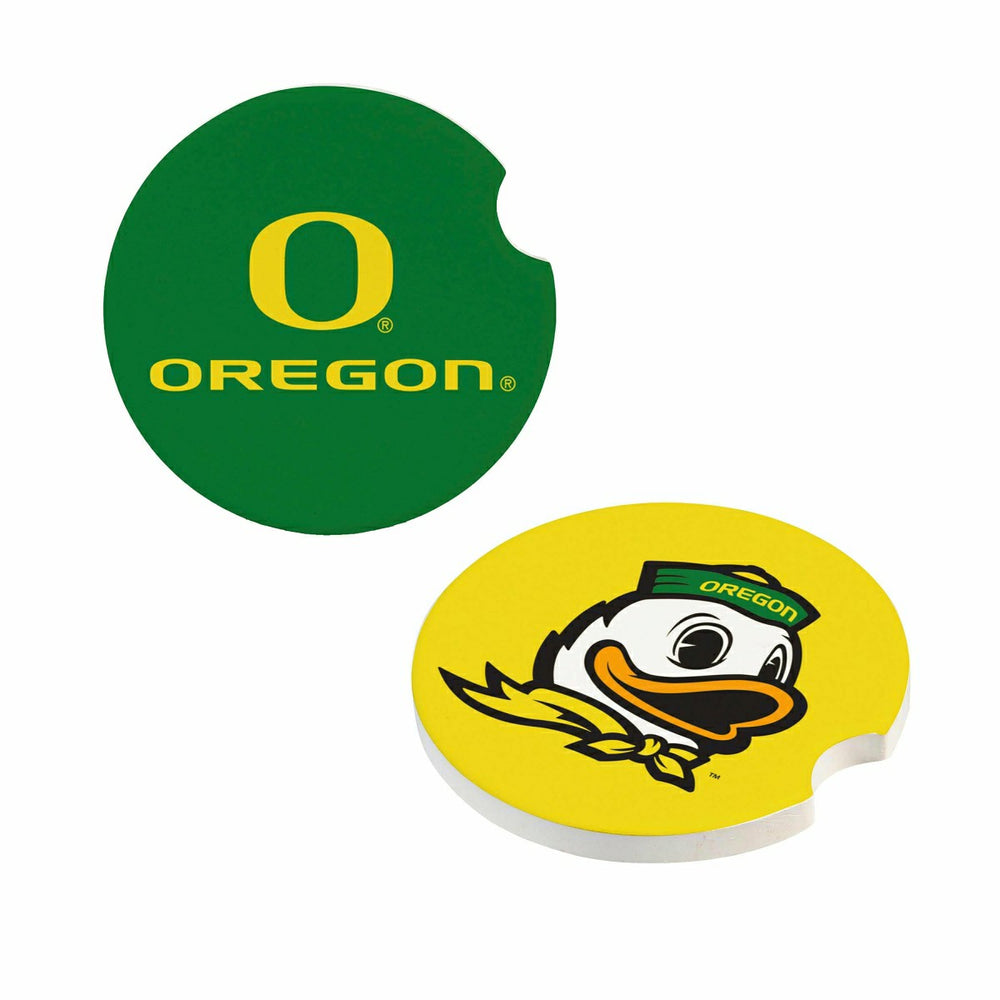 University of Oregon Car Coaster Set, 2pc, Collegiate, Home