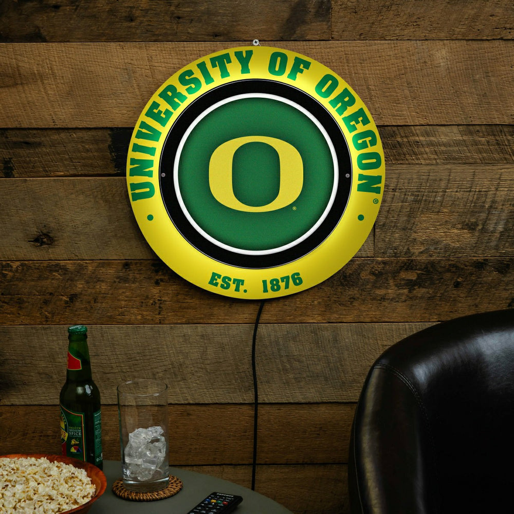 University of Oregon, Metal Lite, Round, Collegiate