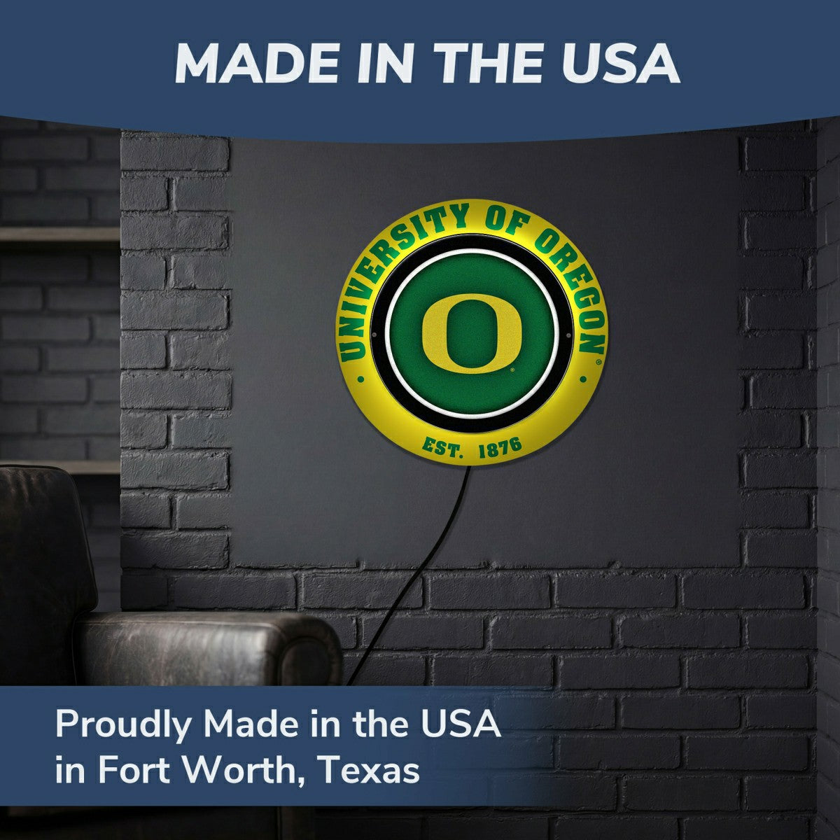 University of Oregon, Metal Lite, Round, Collegiate