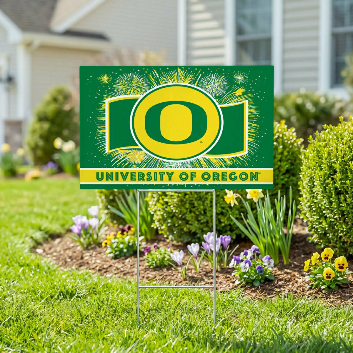 University of Oregon Yard Sign, Patriotic, Collegiate, Home