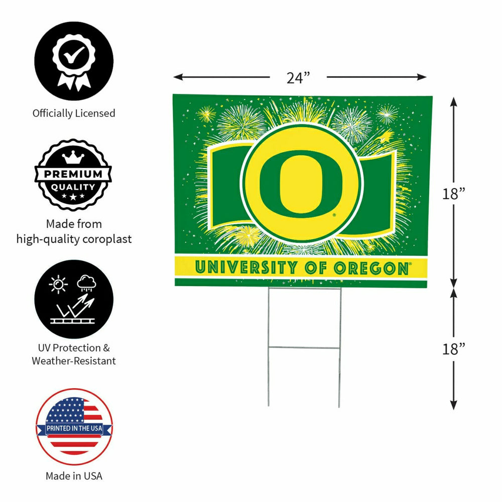 University of Oregon Yard Sign, Patriotic, Collegiate, Home