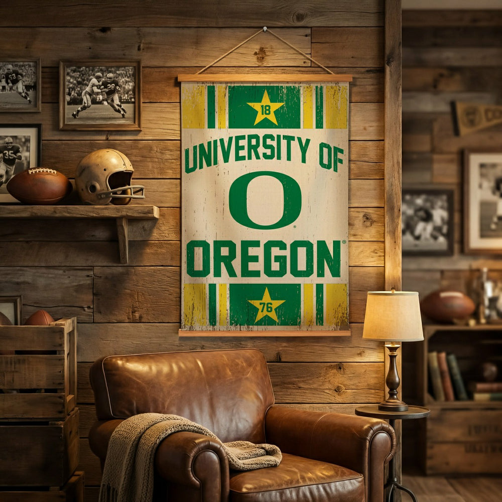 University of Oregon, Canvas Wall Tapestry, Medium, 36x24, Collegiate, Home