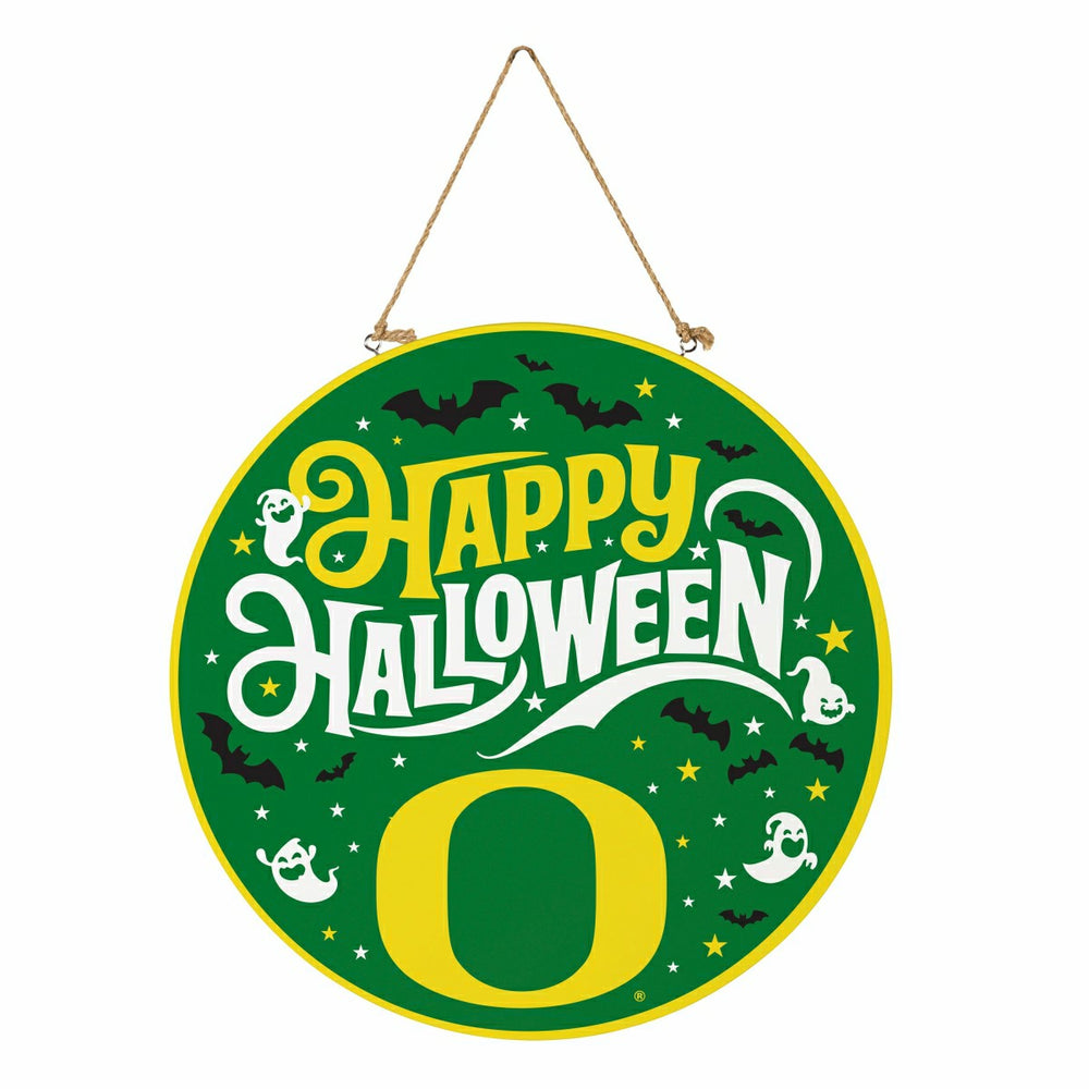 University of Oregon Halloween Round Door Décor with Hanging Rope, 18x, Collegiate, Home