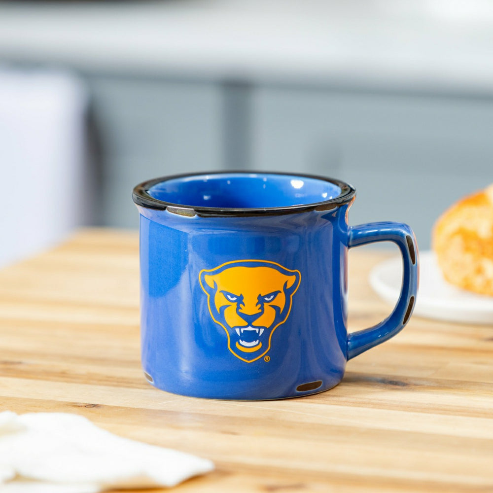 University of Pittsburgh Ceramic Camp Cup with Enamel Finish, 14oz, Collegiate, Home