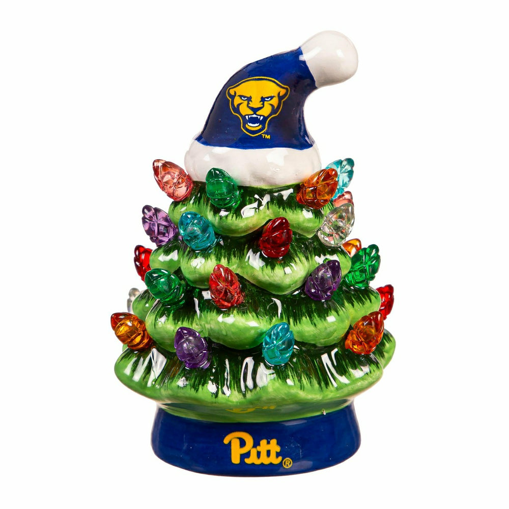 4" Mini LED Tabletop Christmas Tree, Set of 2, University of Pittsburg, Collegiate, Home