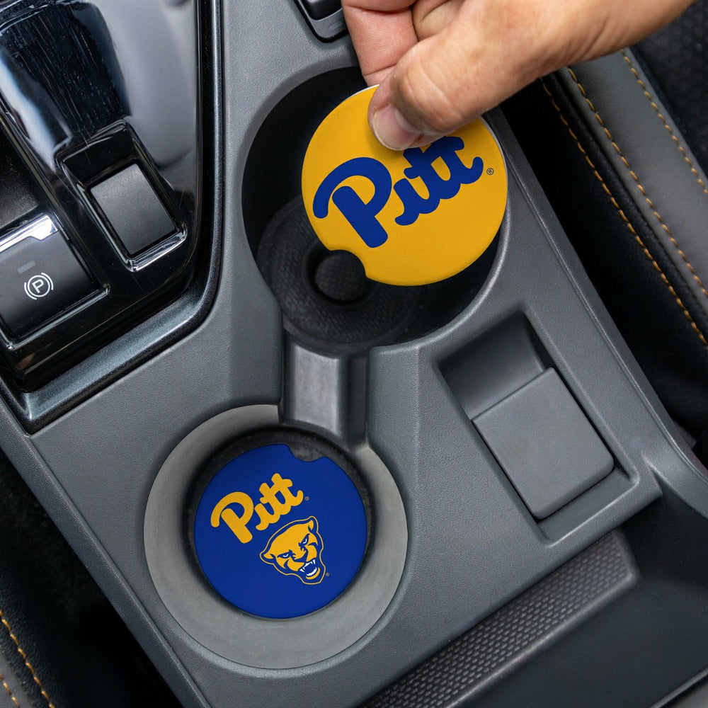 University of Pittsburgh Car Coaster Set, 2pc, Collegiate, Home