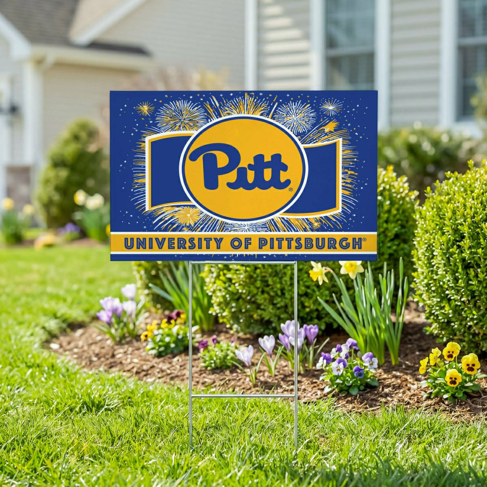 University of Pittsburgh Yard Sign, Patriotic, Collegiate, Home