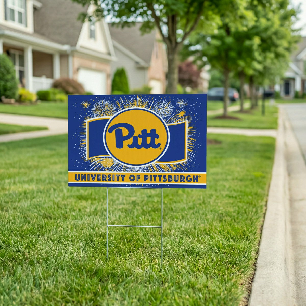University of Pittsburgh Yard Sign, Patriotic, Collegiate, Home