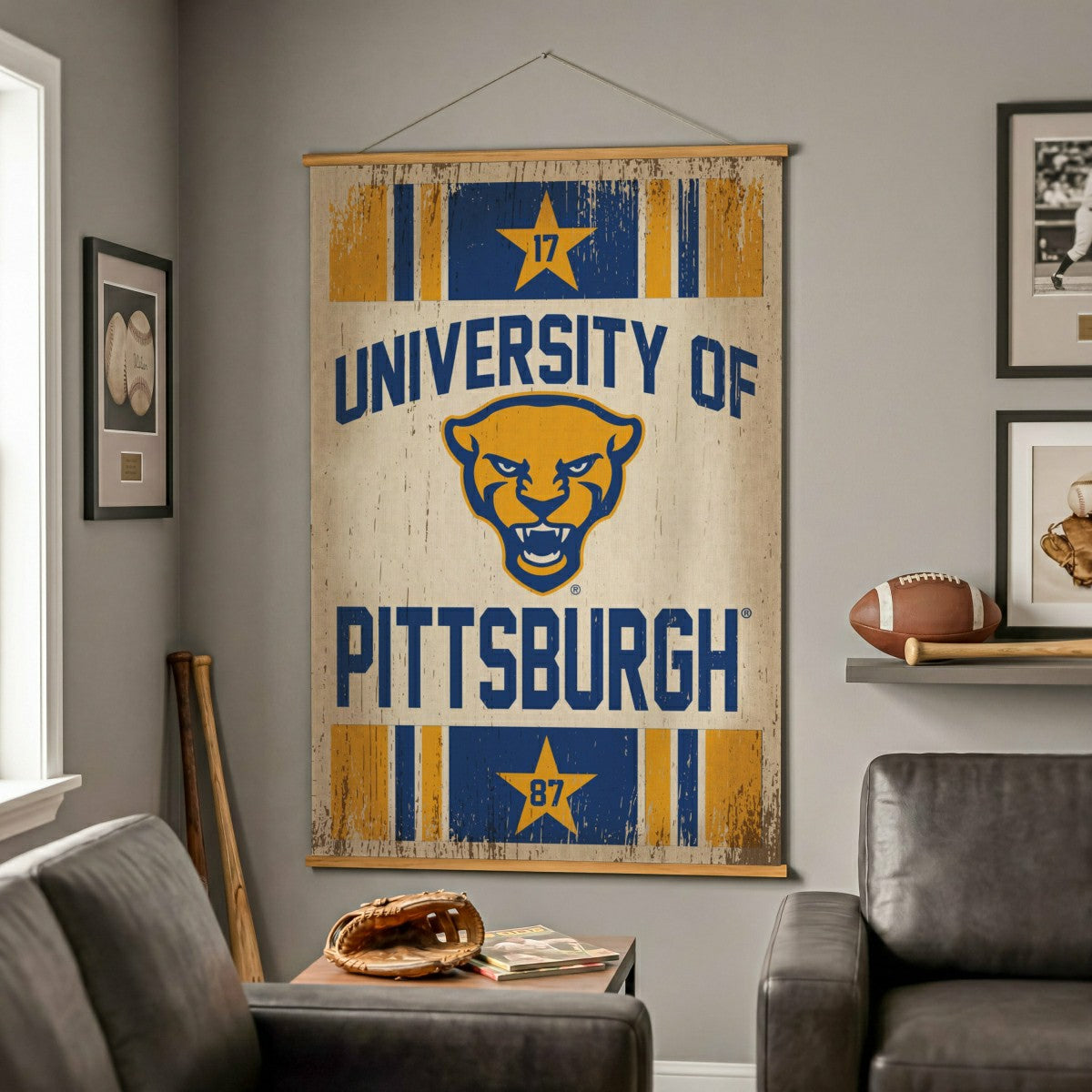 University of Pittsburgh, Canvas Wall Tapestry, Large, 54x36, Collegiate, Home