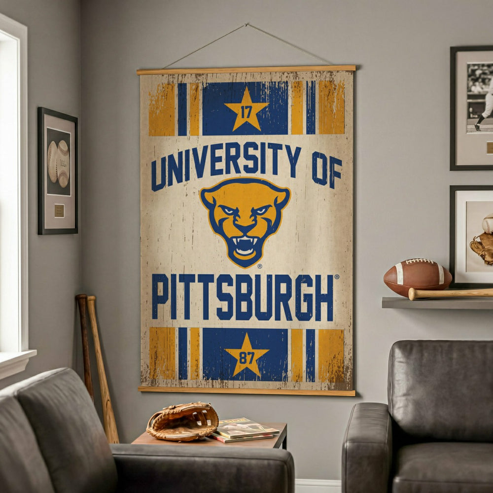 University of Pittsburgh, Canvas Wall Tapestry, Large, 54x36, Collegiate, Home