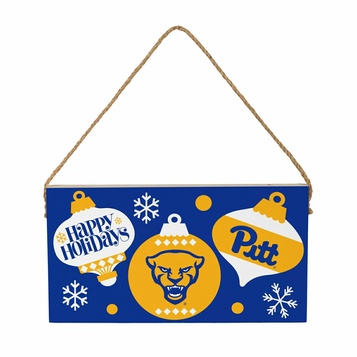 University of Pittsburgh Holiday Wood Wall Sign, 6x11, Collegiate, Home